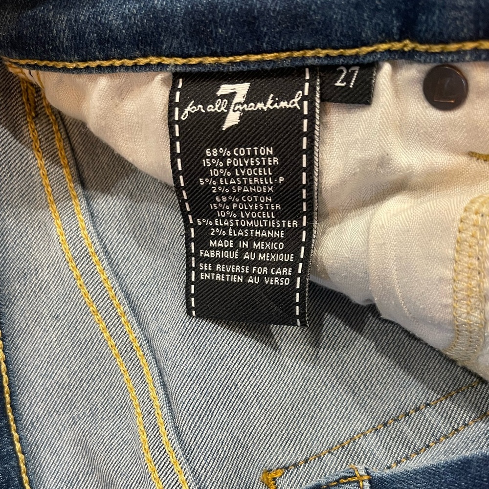 7 For All Mankind Dark Blue Skinny Jeans - Picture 5 of 6
